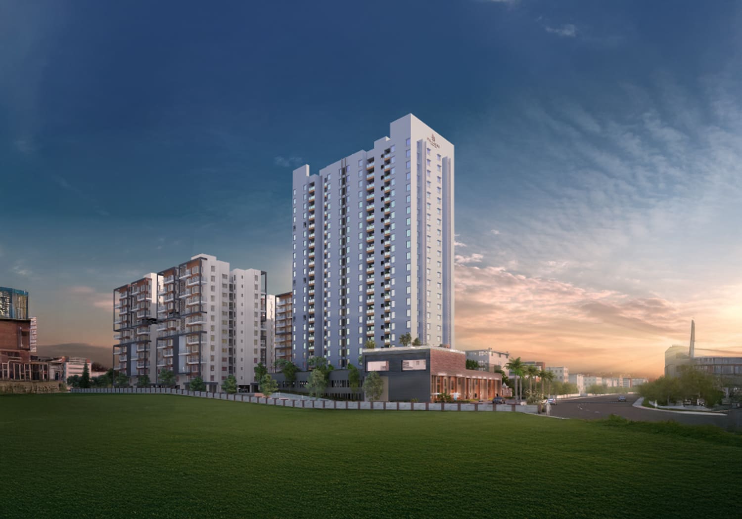 Exterior view of Villas Javdekar Palladio La Viento &mdash; photo gallery, images, brochure, amenities, cost sheet, price breakup, availability details, RERA number, RERA certificate, possession date, layout plan, logo, floor plan, master plan, and location map showcasing project highlights and features.